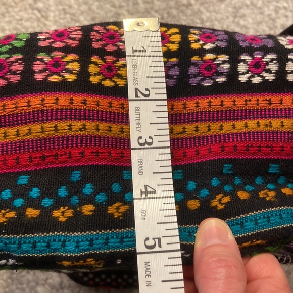 Boho backpack multicolor with black adjustable straps - Picture 9 of 9